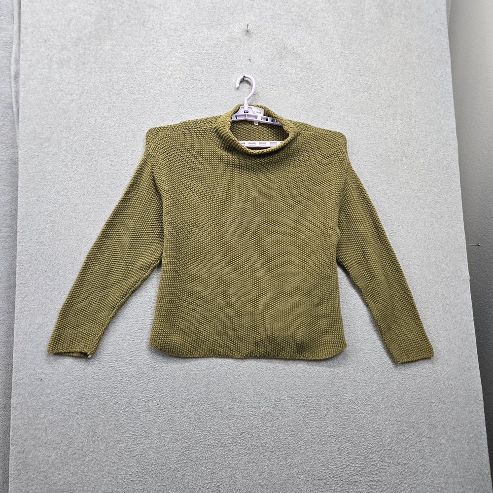 Bryn Walker Women Sweater S Olive Green Pullover Sweater Lagenlook Relaxed